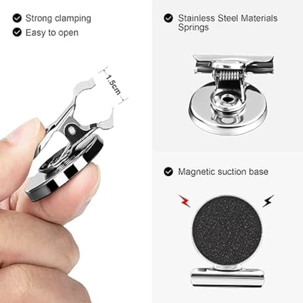 12-pack Magnetic Clips, Strong Refrigerator Magnets, Perfect Magnets