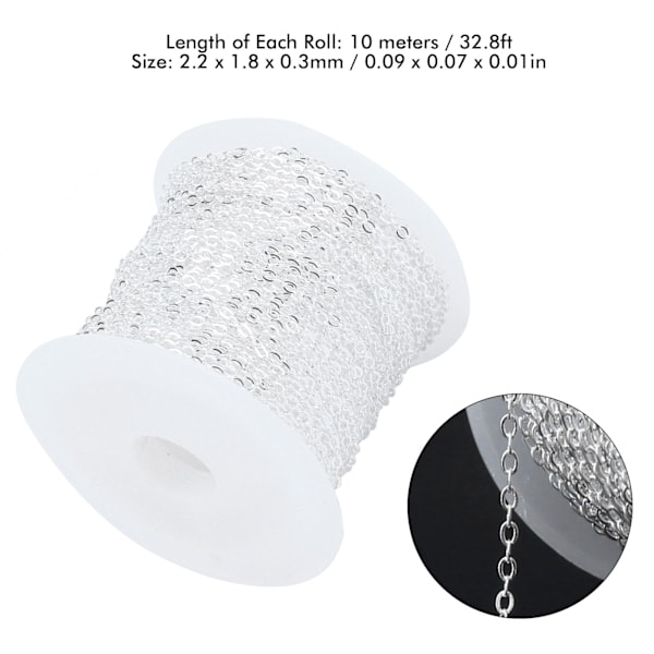 Platt DIY Smyckestillbehör för Hantverkstillverkning 10m Varje Rulle (1.5mm)