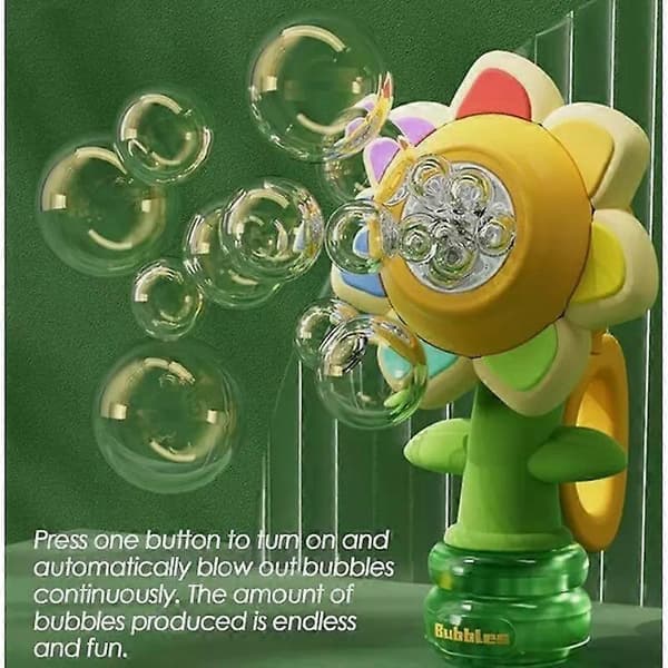 2024 Ny syvfarget blomsterboblemaskin, dansende blomsterboblemaskin for barn Bubble solution 10 packs