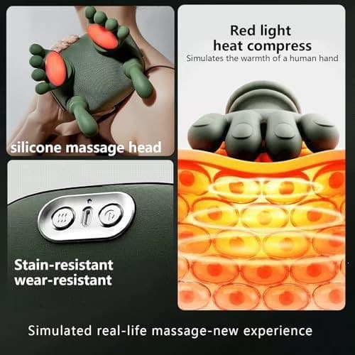 Ergonomisk Nackmassager med Simulerade Människohänder, USB Laddbar, Lättviktig Bärbar Massage för Kontor, Bil, Camping