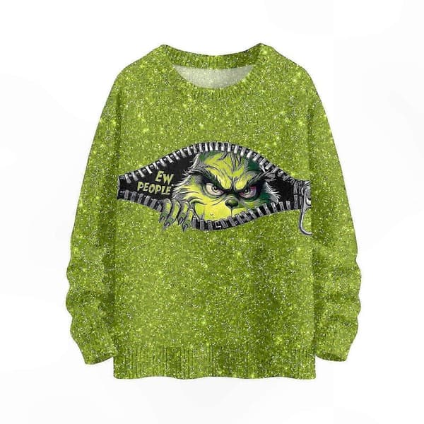 Sjov 3D julesweater til kvinder, strikket langærmet pullover til vinterferien, grim jule top 11 4XL