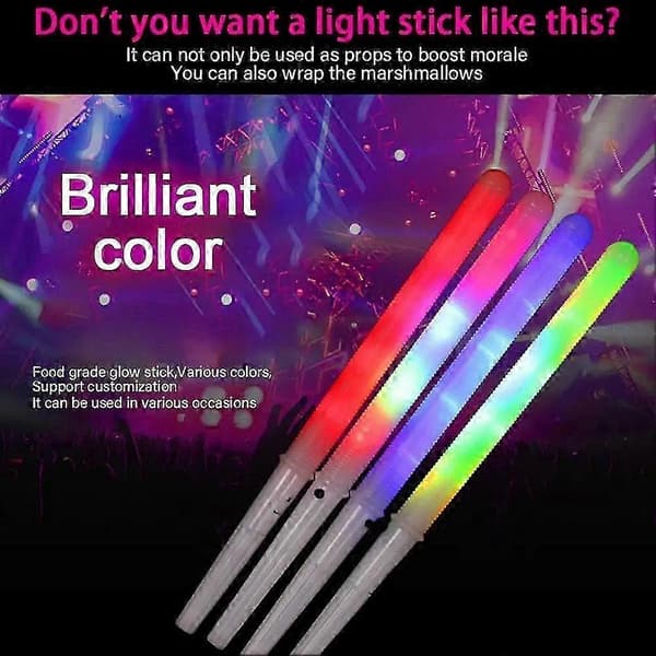 LED-lysende sukkerspinnpinner, 8 blitsmoduser, gjenbrukbare, kompatible med alle Co