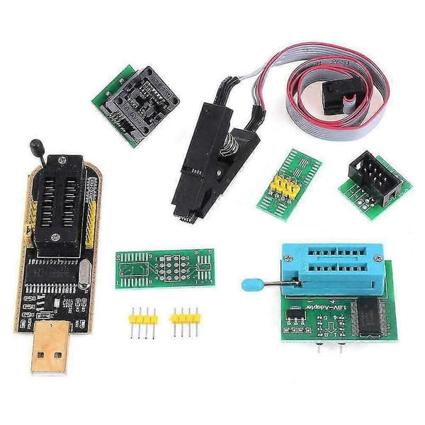 CH341A USB BIOS -ohjelmoija 1,8 V SOIC8-sovittimella ja pidikkeellä I6R6