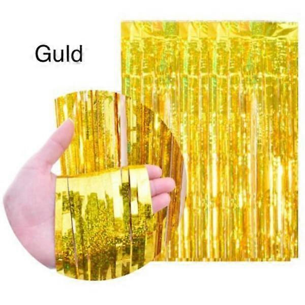 Glitterdraperi, Dörrdraperi - Silver, Guld (FMY)