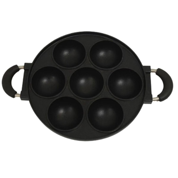 7 Hole Cooking Cake Pan Cast Iron Omelette Pan Non-stick Cooking Pot Breakfast Egg Cooker Cake Mold-