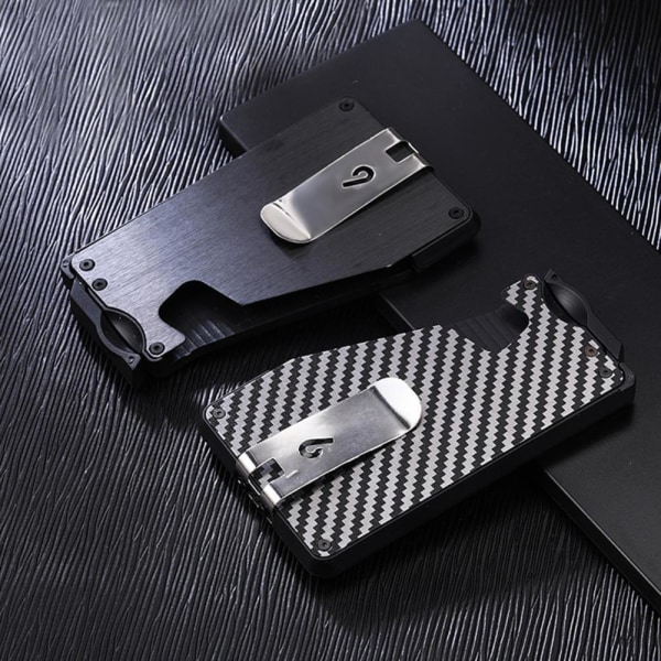 Quick Access Slim Wallet Black Aluminum Card Storage Bag K8F0