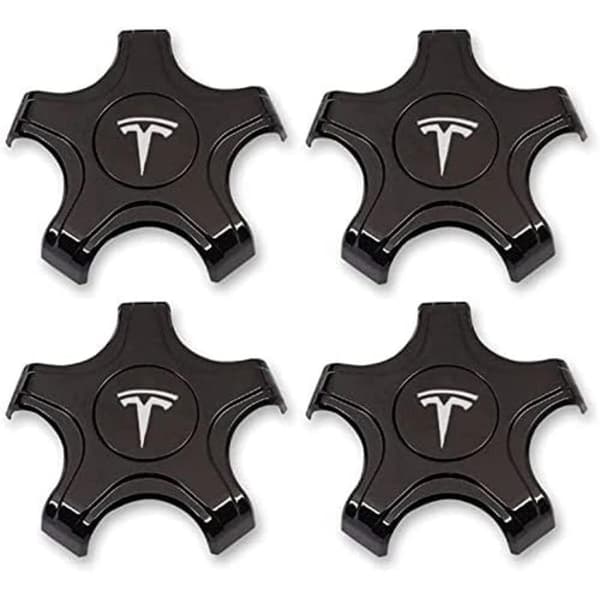 4-pak sorte og hvide Tesla Model 3 hjulkapsler til Aero H
