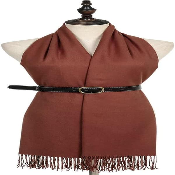 Damesjaler Pashminasjaler og Wraps til Bryllup Tørklæder til Kvinder Vint_tfrf Reddish Brown