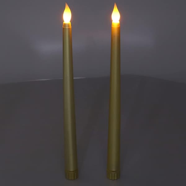 2-pak flammeløse LED-lys (helt guld), LED-lys, batteridrevne