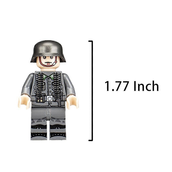24 st/set Militär Soldater Byggklossar Leksaker WW2 Armé Soldat Mini Actionfigurer Stridsleksak Med Utrustning För Pojkar Barn Födelsedagspresenter