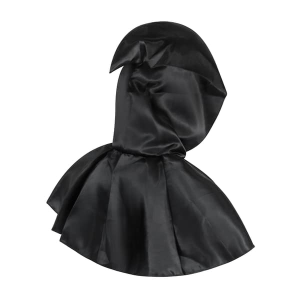 Sort Hætte Kort Kappe, Gotisk Troldmandskappe Med Bindebånd, Middelalderlig Hekse Vampyr Poncho Til Halloween Cosplay