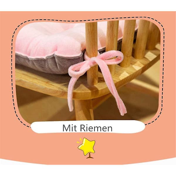 Set med 2 Sittdynor, Stolsdynor med Band, Sammetsdynor, Sittdyna, Stolsdyna för inomhus