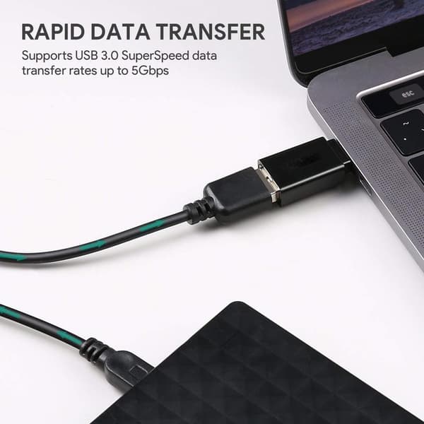 INF Supersnabb adapteri USB-C - USB 3.0 Musta