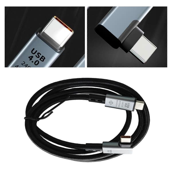 Thunderbolt 4 USB-C-kabel 1m 240W 40Gbps 8K Video Snabbladdning & Data