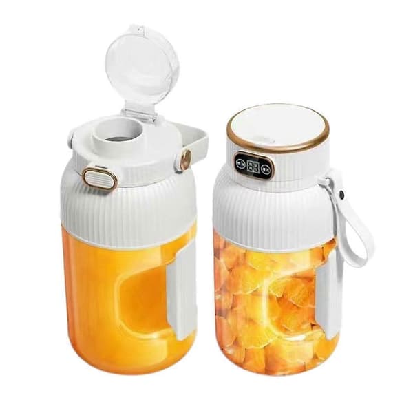 Bærbar juicer Multifunksjonell bærbar juicerkopp U2G7 Displ G9U1 Digital J1V1 White Two cups two caps