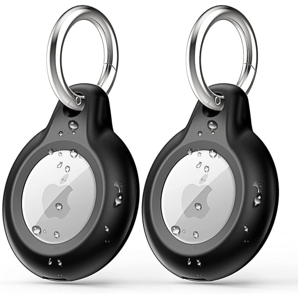 2 stk AirTag-nøglering kompatibel med Apple AirTag-holder, vandtæt stødsikker Airtags-etui 2 stk