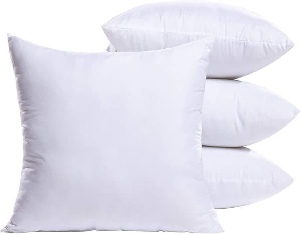 2 stk Putefyll, Pynteputeinnlegg for Sofa/Seng, Dekorative Putekjerner, Hvit Putefyll, 45cm x 45cm 45*45cm