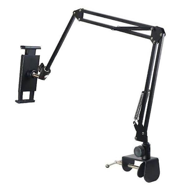 Tabletstativ til seng, tabletbeslag til seng, tabletholderstativ 360 grader roterende med stabil aluminiumsarm til iPad, tablets