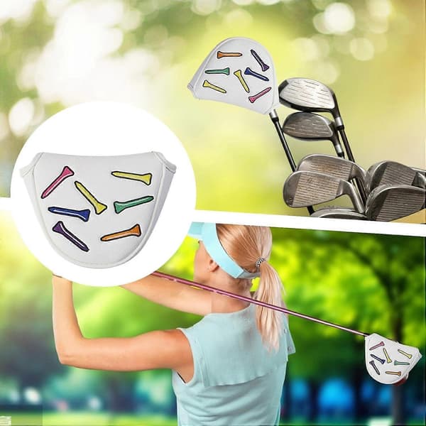 Golf Putter Cover PU Läder Magnetisk Mallet Headcover med Plyschfoder och Broderad Design