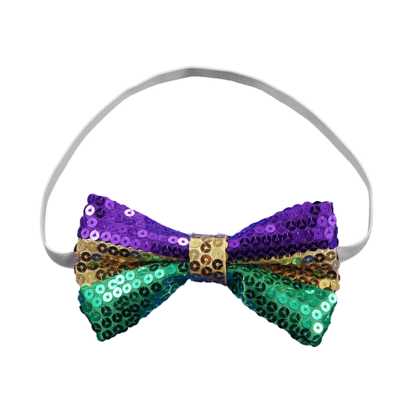 Unisex Colorful Sequin Bow Tie with Elastic Straps Party Fancy Dress-up Cosplay
