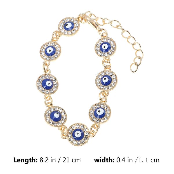 Justerbart Evil Eye Armbånd Håndkæde med Blå Charm til