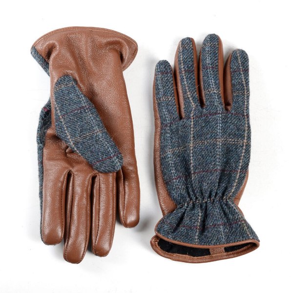 Men's Genuine Leather Tweed Winter Accessories Premium Wool Casual Warm  Gloves