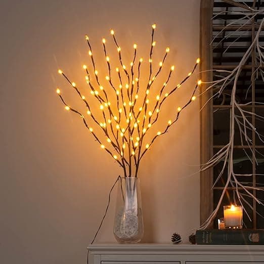 Valo 77 cm 3-pakkaus oksahaaroja 90 LED-oksavalolla Vedenpitävä sovitin