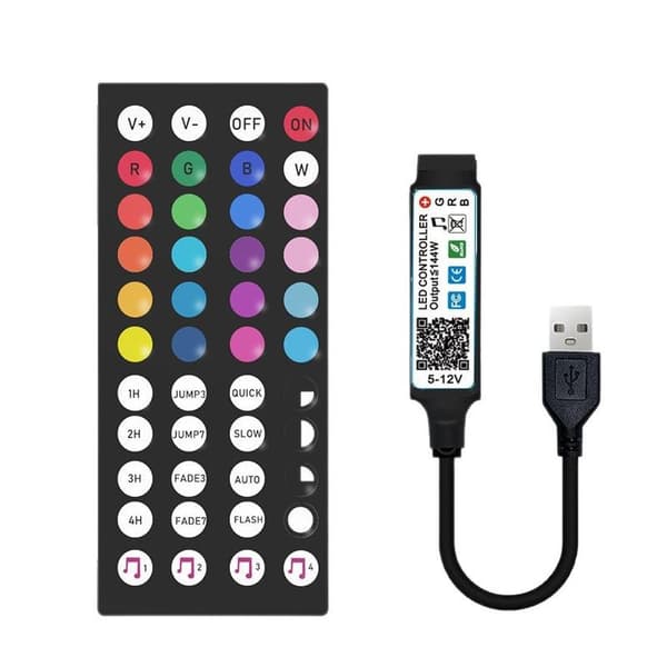 44-tangenters Bluetooth-musikstyrenhet 5V ljusremsstyrenhet USB-styrenhet