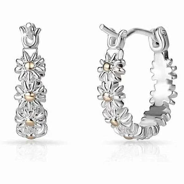 Moderigtig sød margueritring - Elegant blomsterstatementring Earrings
