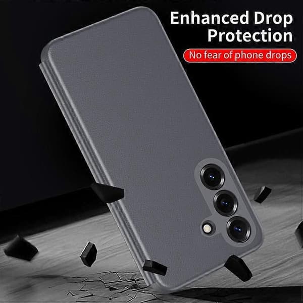 Til Samsung Galaxy S26+ / S26 Plus 5G Smart View Window Lædercover Grey