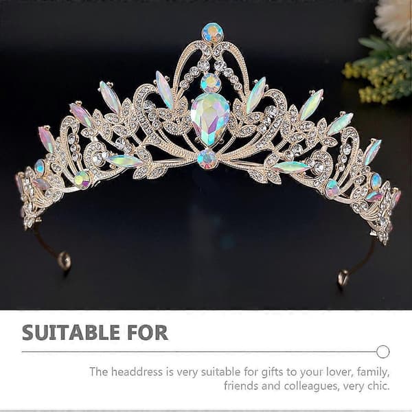 Elegant kronebrudehodeplagg for dekor med rhinestone-elementer