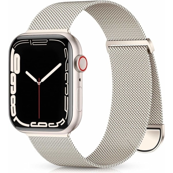 Metallarmband kompatibelt med Apple Watch armband 40mm 38mm 41mm Starlight-WELLNGS Starlight