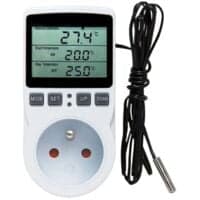 AlwaysH Termostatuttag, Temperaturregulator, Programmerbar Digital Timer med Sond, Termostatuttag Uppvärmning Växthus, Akvarium 1 st