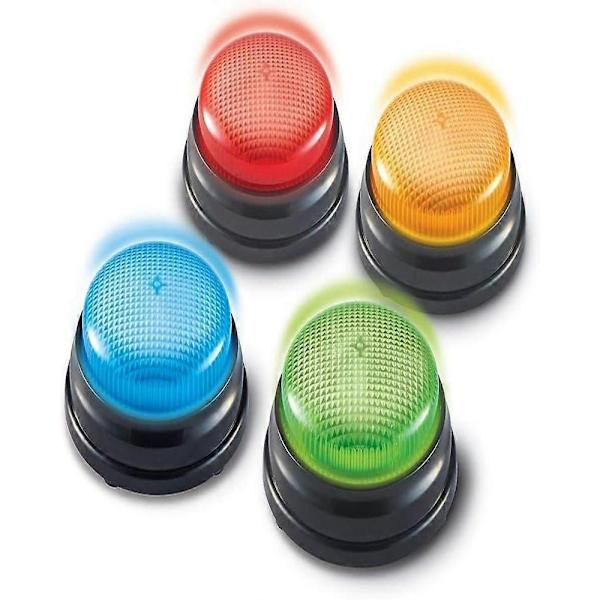 Quiz Buzzers - Sæt med 4 lys- og lydbuzzere til pubquiz-spil
