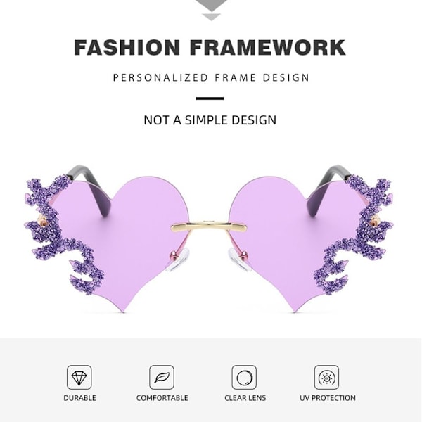 Flame Heart aurinkolasit LILA Purple