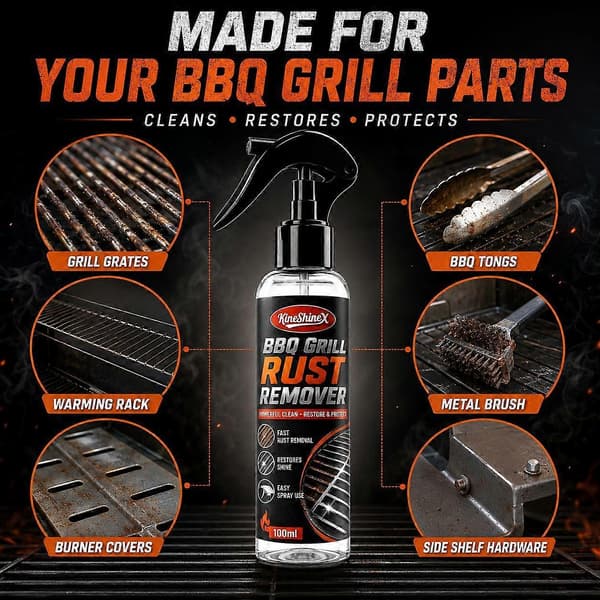 Grillrustfjerner, fjerner raskt gjenstridig rust og gjenoppretter metallisk glans 1pcs