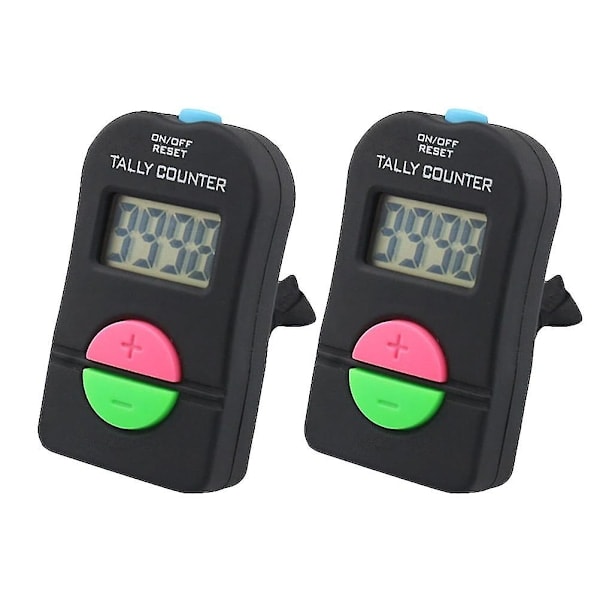 2 stk. firecifret plus/minus LED-display nedtællingsur digital reversibel op/ned-tæller med lyd