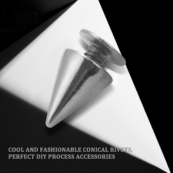 100 st/set 9,5 mm silverfärgade konformade dubbar med skruv, nitar för DIY-hantverk, punk