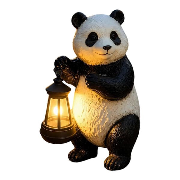 Solar Panda Havefigur Lys – IP65 Vandtæt – til Terrasse & Gårdsplads Indretning 30cm