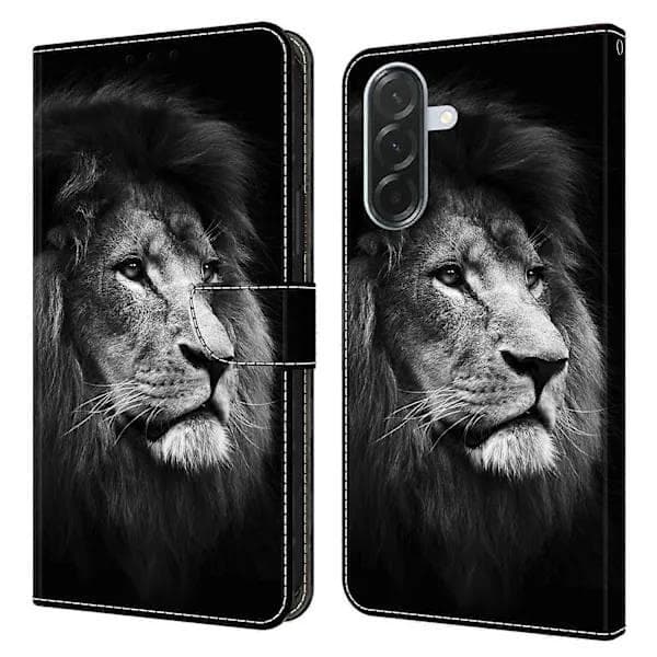 TKdaddy Samsung Galaxy A16 5G/4G Fodral - Plånboksfodral med Mönstertryck Ställ, Lejon Design Läder Telefonskal.SA