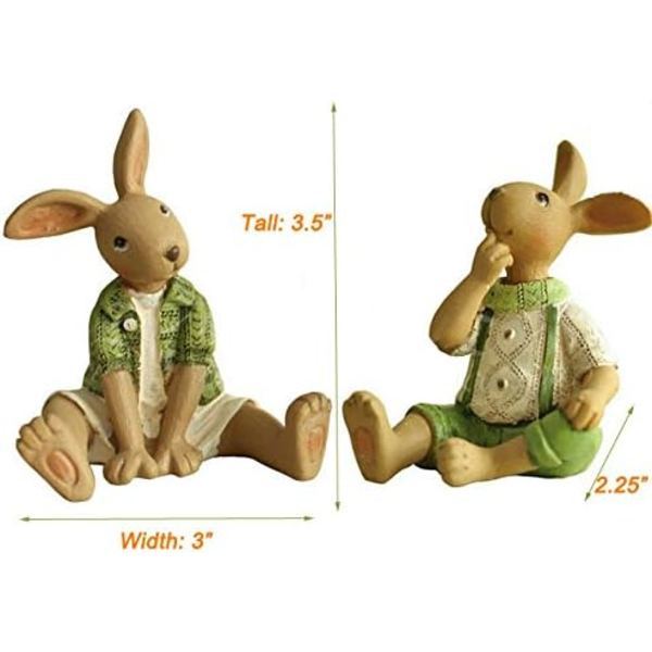 2 stk. harpiks harefigurer siddende
