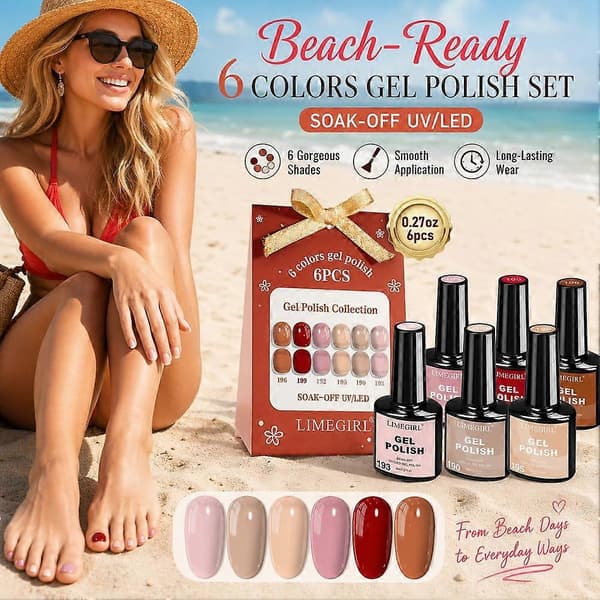 Pastell Gel Nagellack Set - Långvarig Prestanda Smidig Applicering Pastellfärger Caramel Maillard