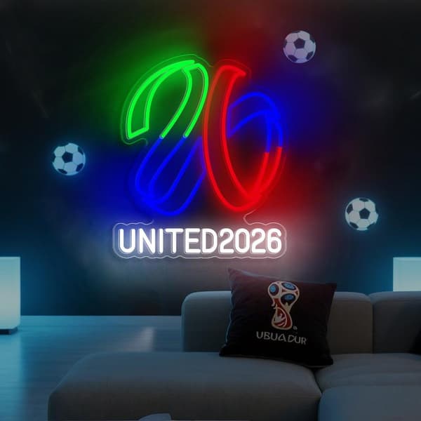 Neonlampe dekorativt LED-natlys USB-interface børnegave VM neon fodbold dekorative LED-lys