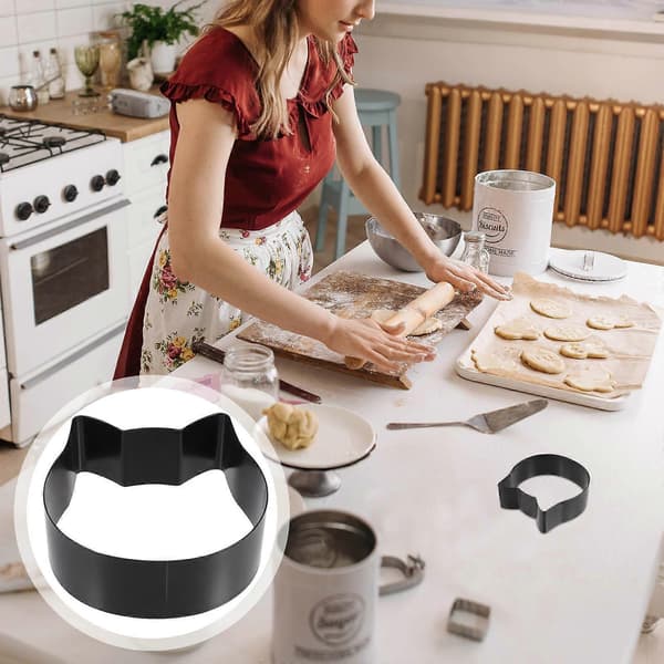 Tegneserie kattetoastform for baking, non-stick brødbakeform
