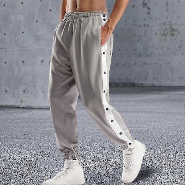 Miesten Mid-rise Napilliset Housut Korostusvärillä Koripalloharjoitteluun Verryttelyhousut L Grey