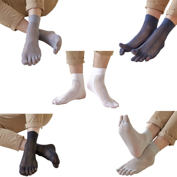Men Five Finger Socks Basketball Split Toe Sock Moisture-wicking Thin Sockings
