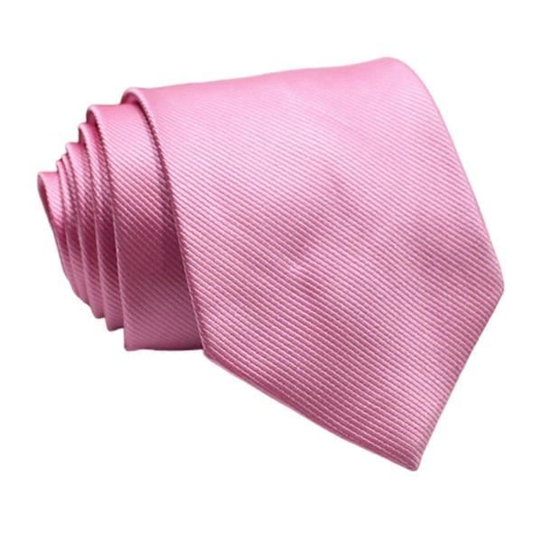 Enfärgad rosa slips för män, smal affärsbröllopsslips