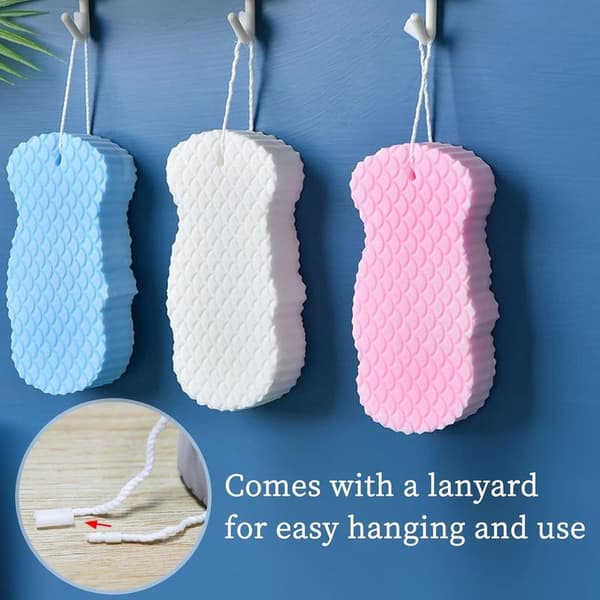 4 Pieces - Bath Sponge - 13*3*6.5 cm - Scrub Miracle Sponge - Ultra Soft Bath Sponge - Exfoliating Bath Sponge