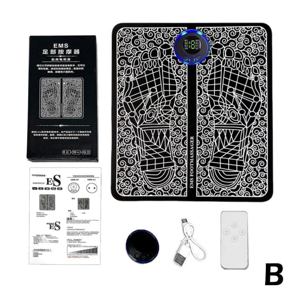 Elektrisk EMS Fotmassagematta Fötter Akupunktur Stimulator Massage Fjärrkontroll remote control One-size