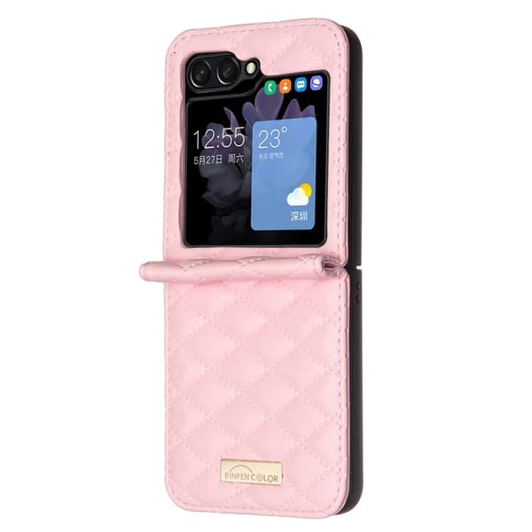 BINFEN Galaxy Z Flip 6/7 FE Skal Diamond Textur Rosa 51